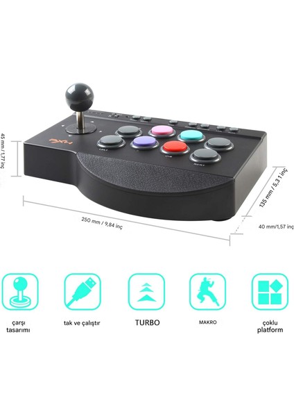 0082 Arcade Stick Oyun Kumandası Ps3/ps4/switch/pc/android Tv/xbox