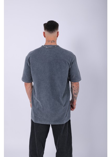 Unisex "yeah" Nakışlı Özel Yıkamalı Oversize T-Shirt fırsatları