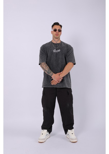 Unisex Özel Yıkamalı Blink 182 Oversize T-Shirt fırsatları