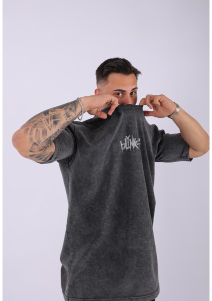 Unisex Özel Yıkamalı Blink 182 Oversize T-Shirt indirimleri