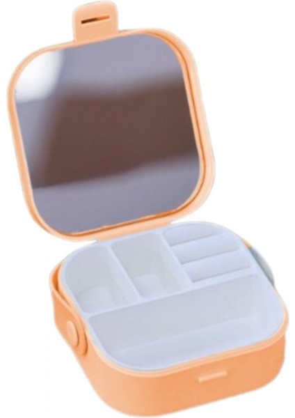 Turuncu Mini Makyaj ve Takı Kutusu, Aynalı, Pratik ve Şık Tasarım fırsatları