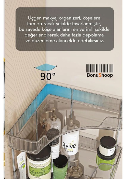 Iki Katlı Üçgen Köşe Makyaj Düzenleyici, Pratik ve Şık Tasarım fırsatları