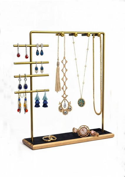 Beyaz Takı Düzenleyici, Stand, Küpe, Bileklik, Kolye Saklama ve Organizasyon Aparatı