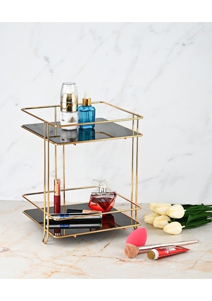 Çift Katlı Kare Organizer, Şeffaf, Çok Amaçlı, Düzenleyici, Dayanıklı, Modern Tasarım
