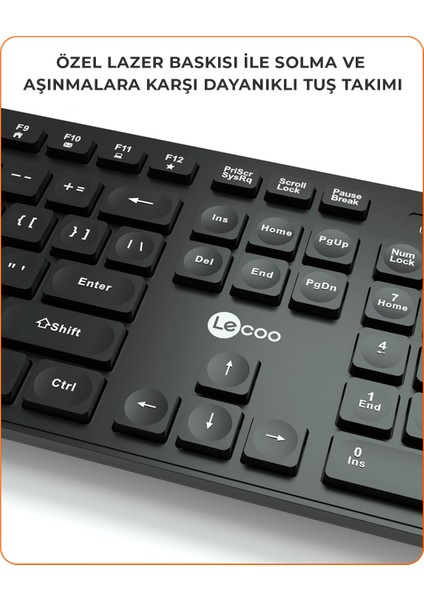 KW201 Kablosuz Türkçe Q Klavye & Mouse Set Siyah 10 Adet fırsatları