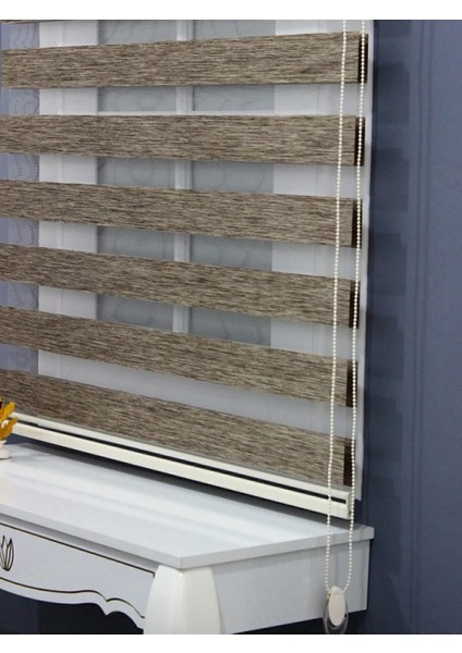 Ahşap Desen Kahverengi Zebra Stor Perde (Alüminyum Kasa) fırsatları