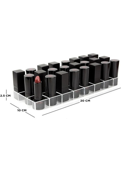 24'lü Ruj Organizer, Siyah, Şık ve Kullanışlı Saklama Çözümü