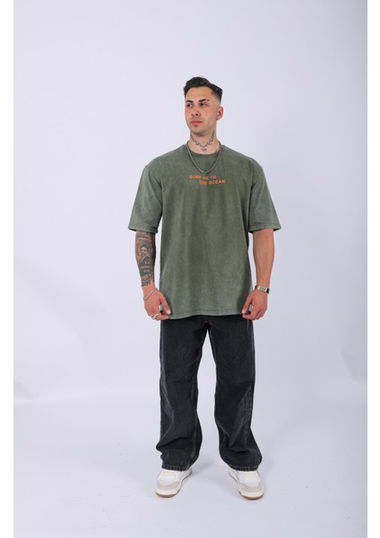 Unisex Özel Tasarım Yıkamalı Oversize T-Shirt fırsatları