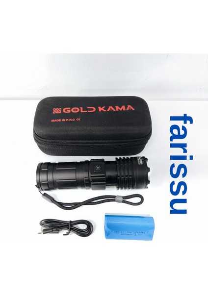 T406 Şarjlı El Feneri | 100W Işık Gücü | Powerbank Özellikli | 5 Modlu | 8800 Mah | Zoomlu |