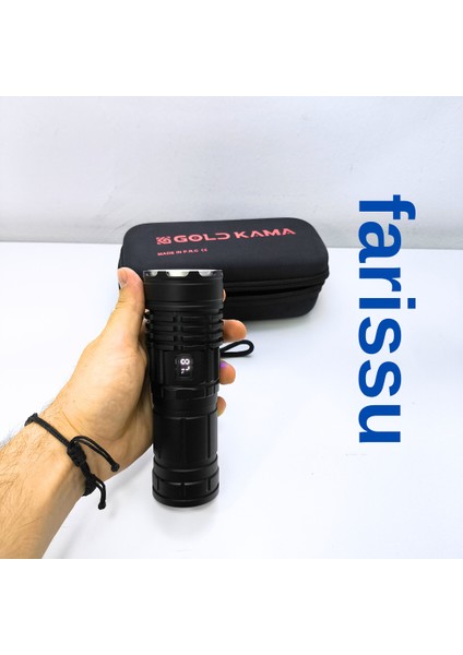 T406 Şarjlı El Feneri | 100W Işık Gücü | Powerbank Özellikli | 5 Modlu | 8800 Mah | Zoomlu |