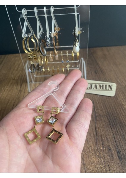 Şeffaf Pleksi Takı ve Küpe Standı Masa Üstü Organizer Askısı modelleri