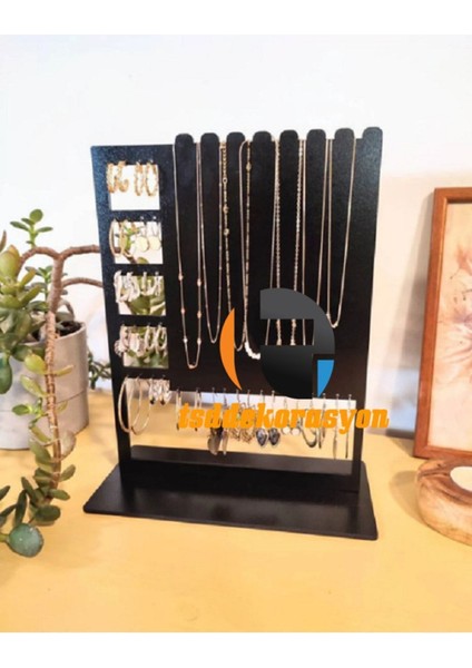 Siyah Ahşap Takı ve Kolye Standı, Şık ve Kullanışlı Tasarım fiyatları