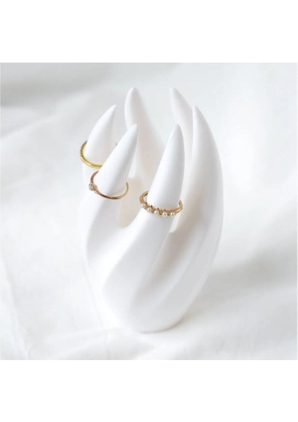 Beyaz Yüzük Tutucu, Şık ve Kullanışlı Takı Sergileme Standı