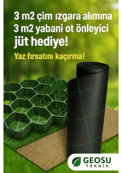 Mıcır / Çakıl Tutucuızgara 50* 50 cm Ölçülerinde 3m2 (12ADET) Alana 3m2 Jüt Hediye