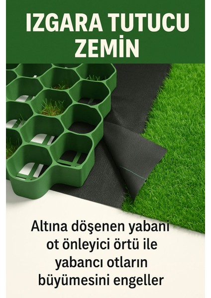 Mıcır / Çakıl Tutucuızgara 50* 50 cm Ölçülerinde 3m2 (12ADET) Alana 3m2 Jüt Hediye