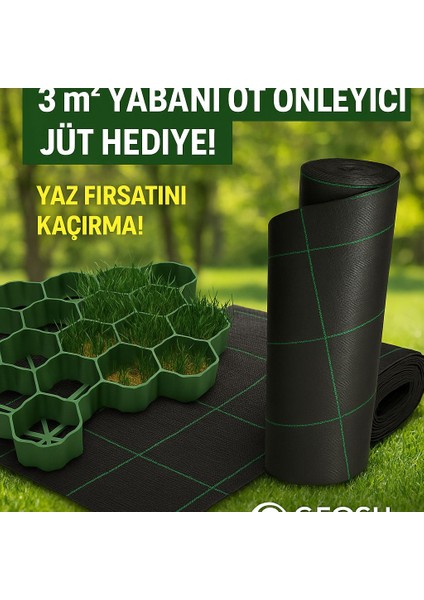 Mıcır / Çakıl Tutucuızgara 50* 50 cm Ölçülerinde 3m2 (12ADET) Alana 3m2 Jüt Hediye