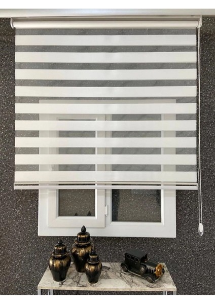 Ithal Bambu Beyaz Zebra Stor Güneşlik Perde Eteği Dilimli (Alüminmyumkasa Metalayak ) modelleri