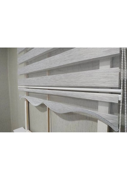 Bambu Gri Zebra Perde Etek Dilimli Hediye (Alüminyum Kasa)