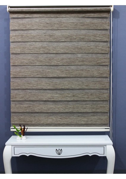 Ahşap Desen Kahverengi Zebra Stor Perde (Alüminyum Kasa)