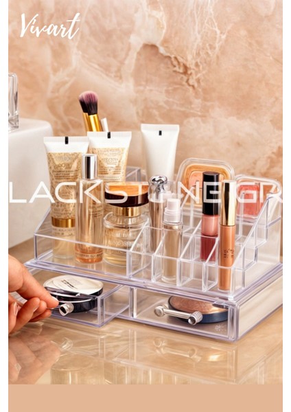 Şık ve Fonksiyonel Çekmece Modülü Makyaj Organizer Kozmetik Kalemlik