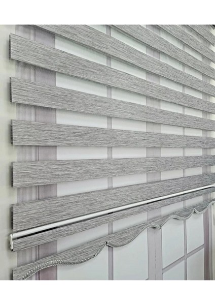 Gri Zebra Perde Etek Dilimli fırsatları