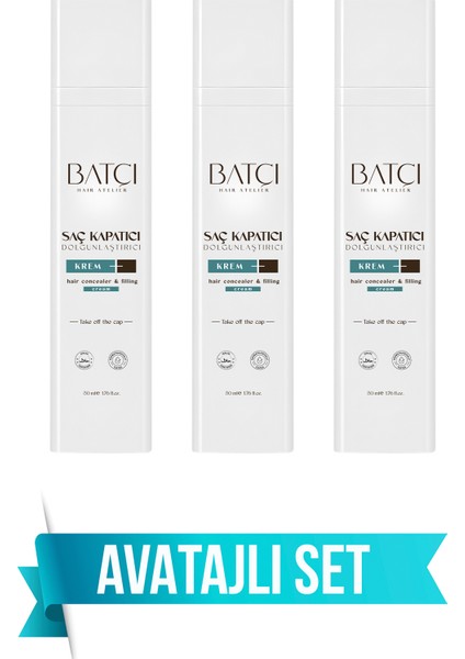 Saç Kapatıcı Dolgunlaştırıcı Sıvı Krem 50 ml 3 Adet (1 Adet Tarak Hediyeli)