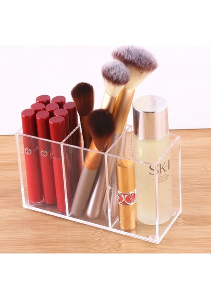 Şeffaf 3 Bölmeli Düzenleyici, Makyaj ve Aksesuarlar İçin İdeal, Şık ve Kullanışlı fiyatları
