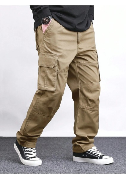 Erkek Kargo Cepli Gabardin Baggy Pantolon