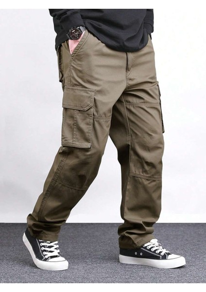 Erkek Kargo Cepli Gabardin Baggy Pantolon