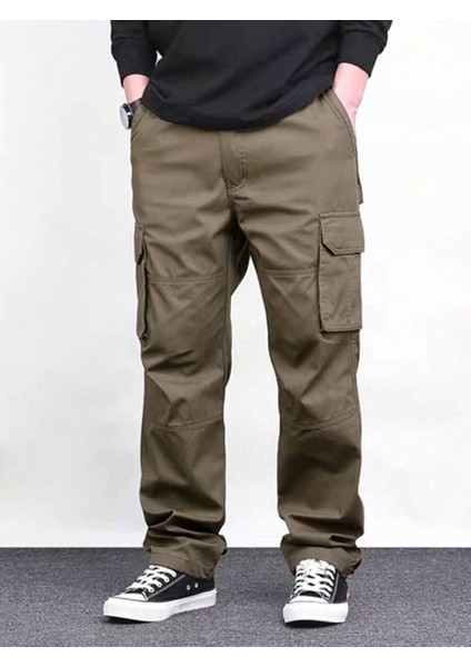 Erkek Kargo Cepli Gabardin Baggy Pantolon fiyatları