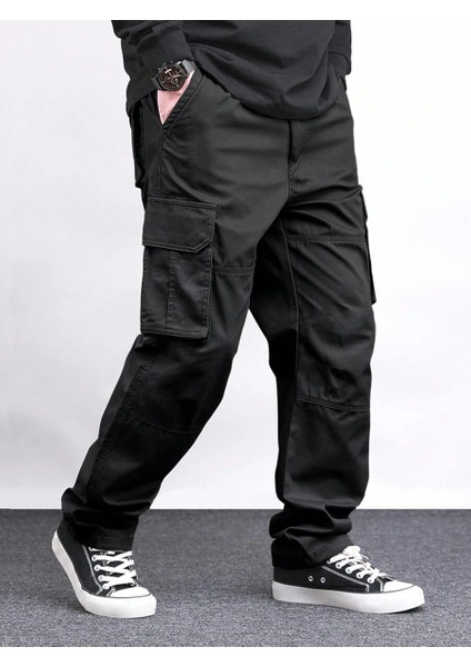Erkek Kargo Cepli Gabardin Baggy Pantolon