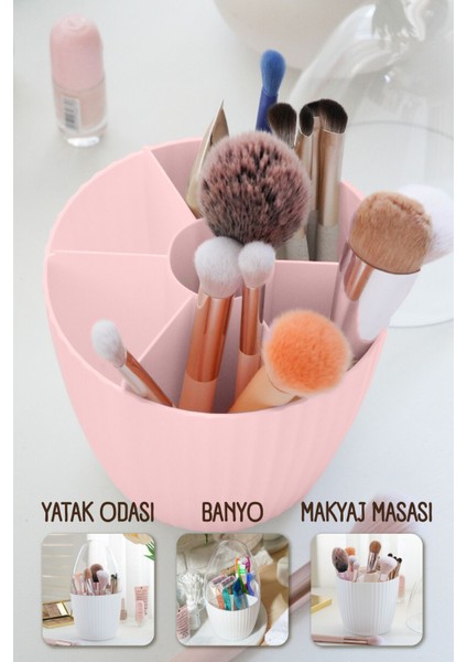 7 Bölmeli Beyaz Makyaj Organizeri, Fanus Kapaklı, Şık ve Pratik Tasarım indirimleri