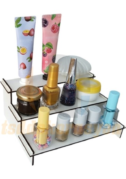 Beyaz Çok Katlı Dekoratif Raf ve Düzenleyici Stand, Yatak Odası ve Mağaza Kullanımı