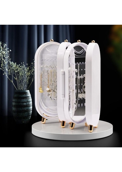 Katlanabilir Aynalı ve Ayaklı Taşınabilir Takı Standı Beyaz, Şık ve Kullanışlı Tasarım modelleri