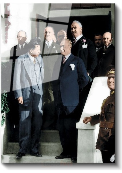 Devlet Erkanı - Merdiven Başında Toplantı Cam Tablo