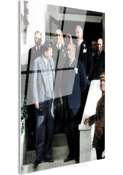 Devlet Erkanı - Merdiven Başında Toplantı Cam Tablo