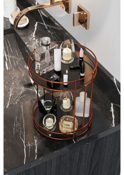 Çok Amaçlı 2 Katlı Banyo ve Takı Düzenleyici, Rose Gold fiyatları