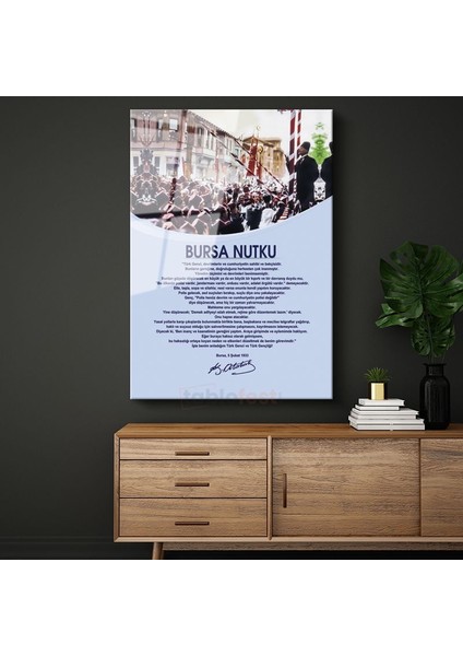 Bursa Nutku - Tarihi Konuşma Metni Cam Tablo