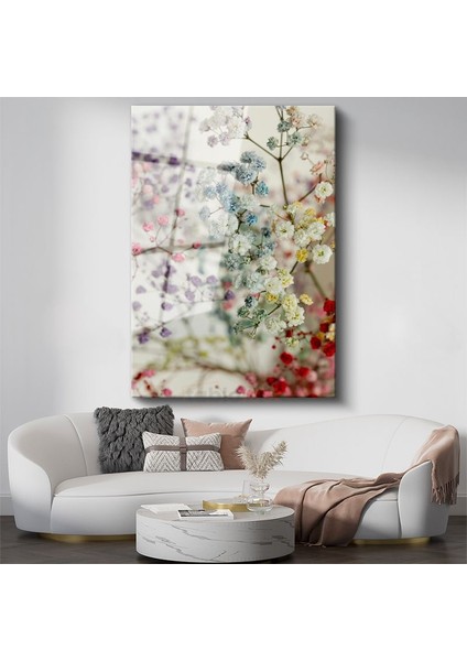 Pastel Cipsofilya - Romantik Narin Çiçekler Cam Tablo
