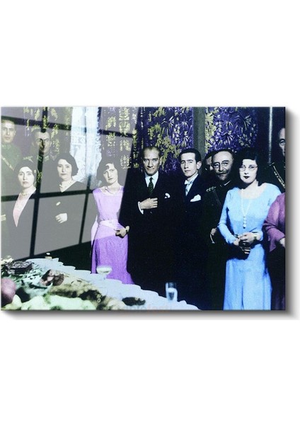 Atatürk ve Sosyal Yaşam - Seçkin Davette Cam Tablo