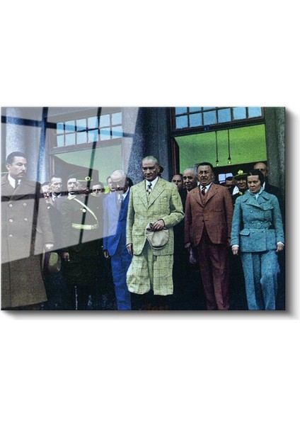 Atatürk ve Devlet Ziyareti - Resmi Törende Cam Tablo