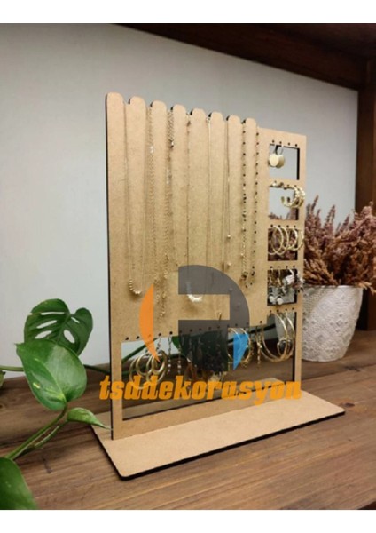 Boyanabilir Ahşap Takı Standı, Kolye ve Küpe Sergileme, Renkli ve Şık Tasarım fiyatları