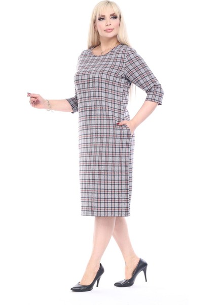 Çift Cepli Kışlık Büyük Beden Elbise 25E-2492 fiyatları