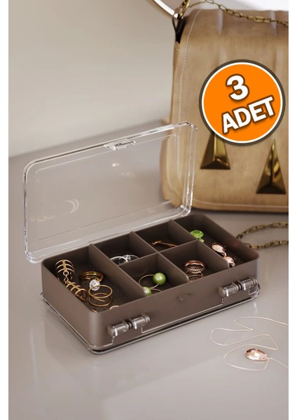 Çift Bölmeli Çok Amaçlı Takı ve Aksesuar Organizer Kutusu, Şık ve Pratik Depolama