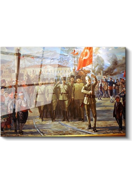 Izmir'in Kurtuluşu - Atatürk ve Ordusu Cam Tablo fiyatları