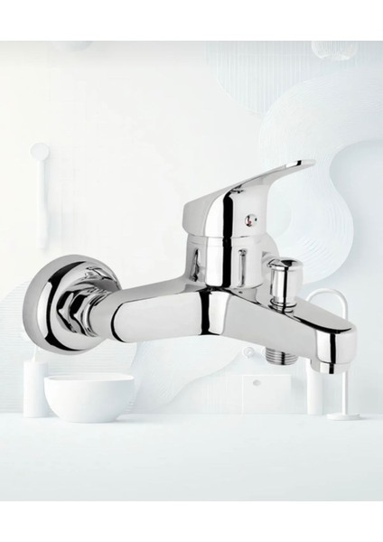 Krom Robot Duş Seti , Baston Eviye , Lavabo , Banyo Bataryası 4’lü Set