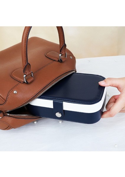 Turkuaz Dikdörtgen Takı Kutusu, 3 Bölmeli, Organizer, Seyahat ve Günlük Kullanım indirimleri