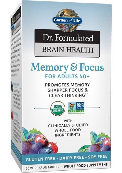 Dr. Formulated Brain Health Memory & Focus For Adults 40+, 60 Count