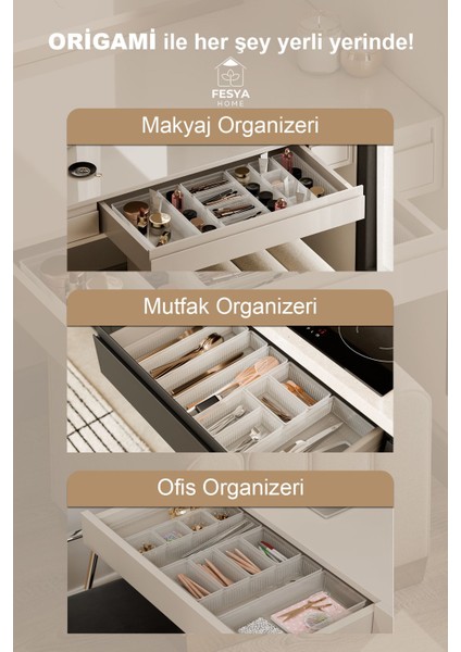 12'li Şeffaf Makyaj Organizeri, Çekmece İçi Düzenleyici Seti fırsatları