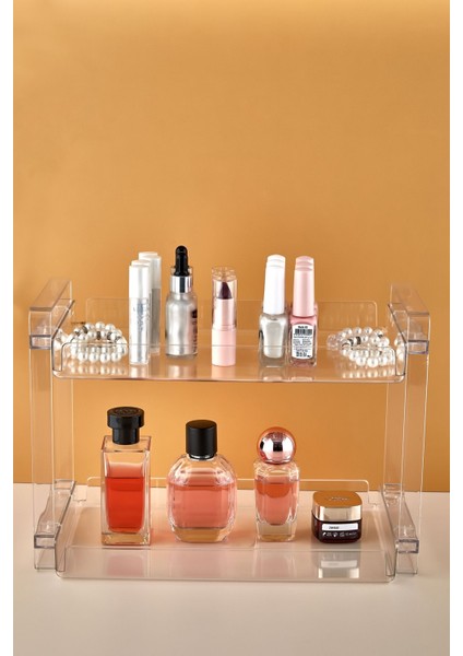 İki Katlı Sert Plastik Makyaj ve Takı Organizeri, Şık ve Kullanışlı Tasarım fiyatları